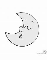 Moon Half Coloring Pages Getcolorings Color sketch template