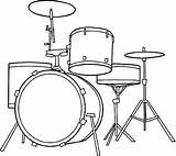 Drum Set Coloring Kit Drawing Clipart Drums Pages Drawings Sets Easy Printable Drumstel Pixels Schlagzeug Instruments Clip Print Musical Library sketch template