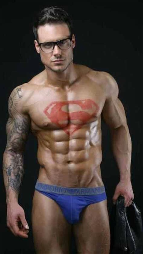 Hot Men Tattoo Sexy Superman Clark Kent Male Tatoo