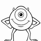 Mike Wazowski Coloring Inc Monsters Pages Monster Getcolorings Color Print Eyed sketch template