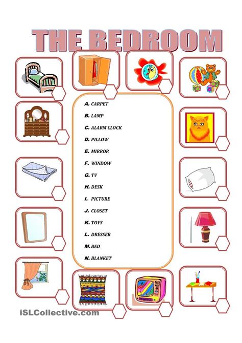 furniture   bedroom vocabulary worksheets english worksheets
