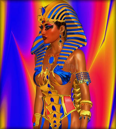 Cleopatra Pharaoh Symbols And Hieroglyphics Stock Vector