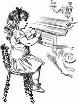 Clipart Piano Girl Playing Play Drawing Keyboard Clip Woman Illustration Cliparts Library Etc Usf Edu Medium Large Tiff Resolution sketch template