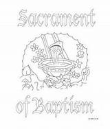 Coloring Pages Catholic Baptism Sacrament Sacraments Kids Colouring Symbols Crafts Sheets Printable Seven Cross Scribd Church sketch template