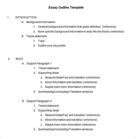 outline template word