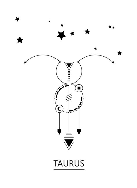 zodiac sign clipart taurus minimalist tattoo   taurus etsy