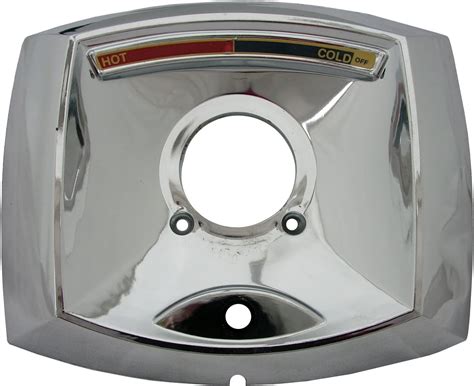 simpatico  delta scald guard rectangle shaped plastic trim plate  tub  shower valve