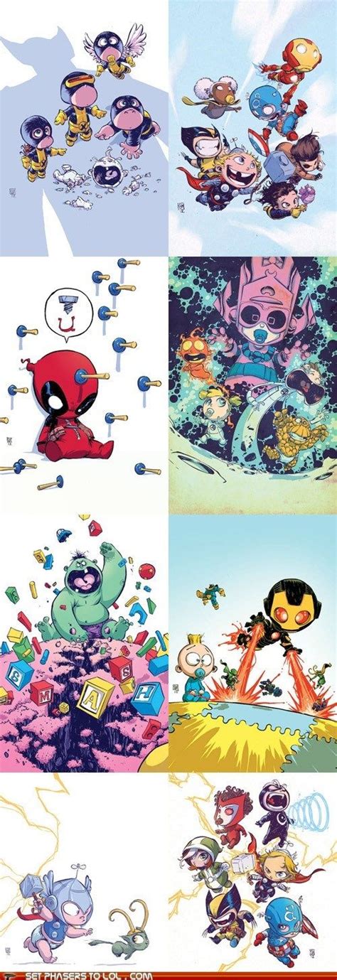 set phasers  lol marvel babies comic book characters comic