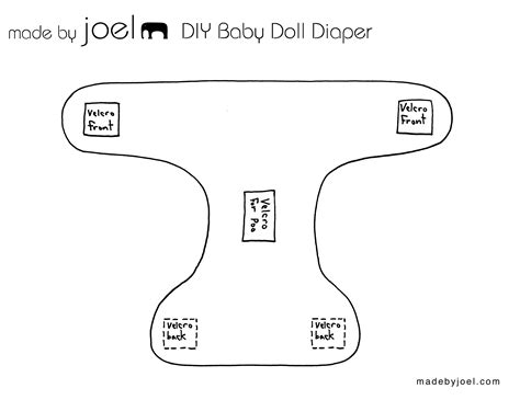 joel diy baby doll diaper template   joel