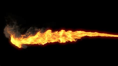 Animated Realistic Stream Of Fire Like Flamethrower Shooting Or Fire