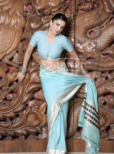 Kashmira Shah Sunny Leone Looking Hot In Blue Saree