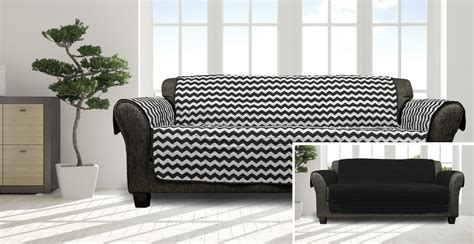 fifi chevron reversible waterproof sofa cover  black walmartcom walmartcom