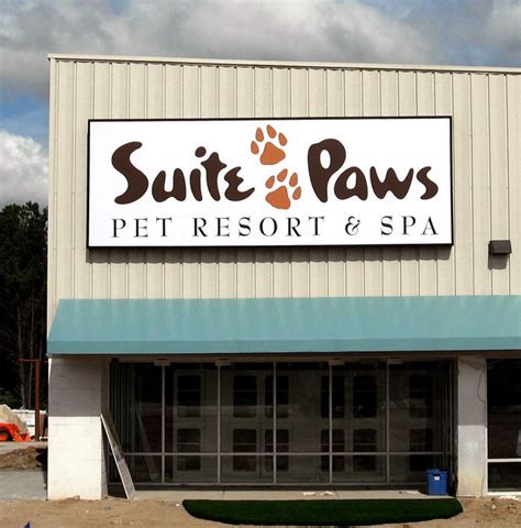 suite paws entrance   construction pet resort pet