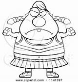 Cheerleader Clipart Angry Chubby Cartoon Cory Thoman Vector Outlined Coloring Royalty Mad sketch template