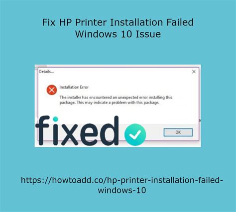 fix hp printer installation failed windows  issue hp printer
