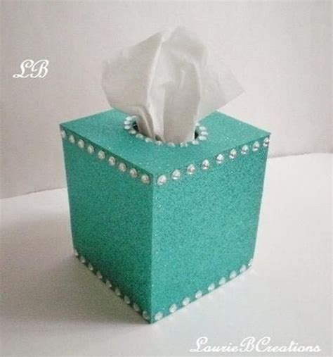 glitter bling tissue box cover sparkling fine glitter turquoiseteal  choose  variety