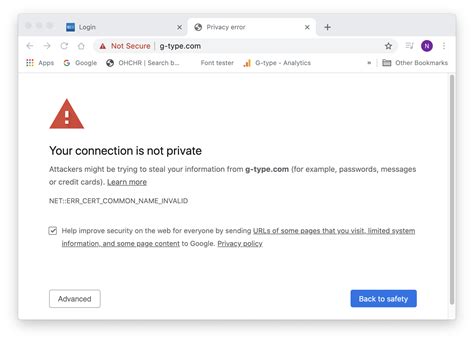 website privacy error problem typedrawers