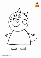 Peppa Candy Pig Cat Coloring Pages Drawing Para Colouring Draw Characters Dibujos Choose Board Pepa Friend Rebecca Rabbit sketch template