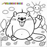 Beaver Coloring Character Cute Comp Contents Similar Search sketch template