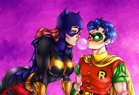 Bubble Kiss Batgirl And Robin By Camila Fortuna Batgirl