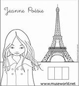 Poesie Coloriage Jeanne Eiffel Sheets Monuments Apprendre Línea sketch template