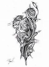 Men Tattoos Template Biomechanical Tattoo Leg Outline Wrist Sleeve Sketches Designs Gear Tribal Guys Templates Mens Sketch Models Biomech Unique sketch template