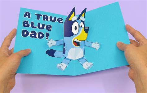 bluey themed fathers day pop  card
