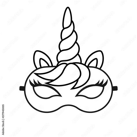 unicorn mask  icon clipart image isolated  white background