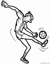 Soccer Player Coloring Pages Kicking Ball Clipart Football Coloring4free Man Playing Cliparts Tall Players Related Posts Library Comments sketch template