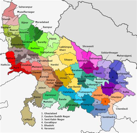 list  districts  uttar pradesh wikiwand