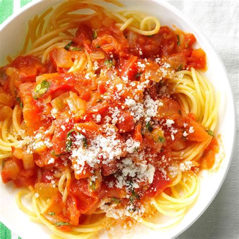 spaghetti  fresh tomato sauce recipe taste  home