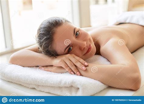 spa massage beautiful woman relaxing in spa salon body