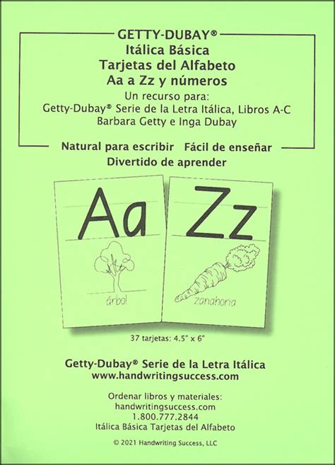 getty dubay spanish alphabet cards getty dubay productions