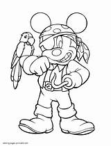 Coloring Pages Mickey Halloween Disney Pirate Mouse Hook Costume Captain Printable Fall Print Kids Color Holidays Comments Spooky sketch template