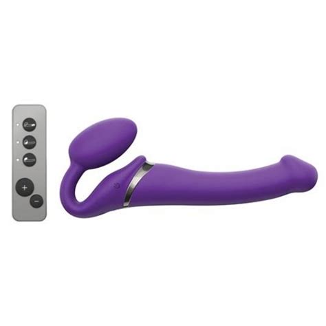 strap on me medium bendable vibrating strapless strap on purple sex