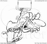 Coloring Businessman Aggressive Jumping Illustration Cartoon Line Rf Royalty Clipart Regarding Notes sketch template