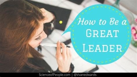 how to be a great leader science of people