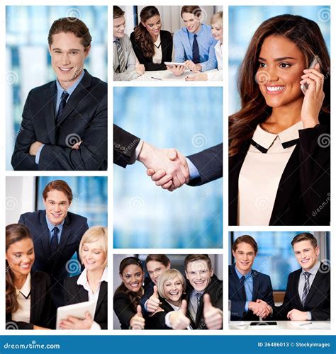 group  business people collage stock  image