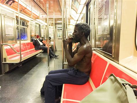 Exclusive Subway Rider Smokes Crack And Strips Naked