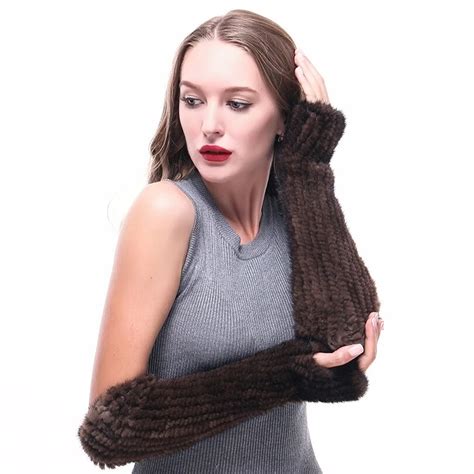 linlaxueda women real mink fur knitted gloves 100 genuine fur mittens
