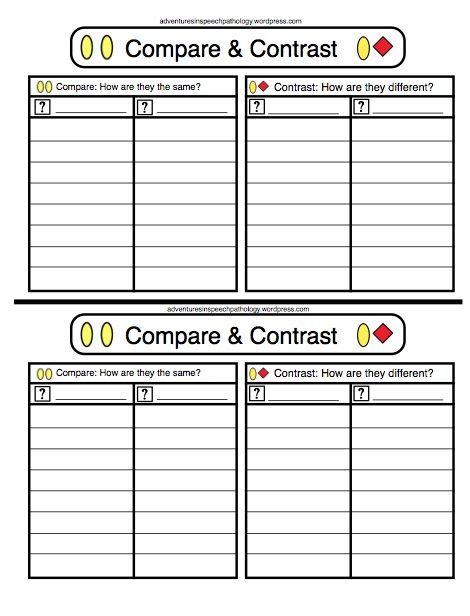 compare  contrast essay key words reading