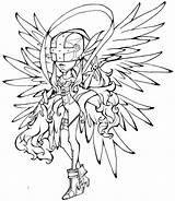 Digimon Angewomon Glory Deviantart Lineart sketch template