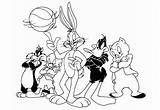 Coloring Pages Bunny Jam Space Bugs Looney Tunes Cartoon Disney Friends Characters Squad Tune Basketball Print Playing Junior Para Printable sketch template