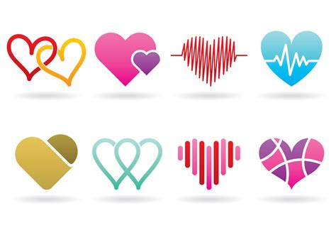 heart logos  vector art  vecteezy