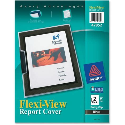 avery flexi view  report cover  swing clip