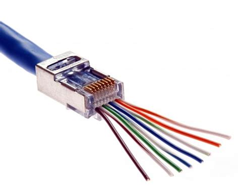 quick install rj shielded cate connector feed  wires ea rowe networks