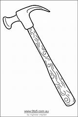 Hammer Template Outline Drawings Coloring Pages Templates Clip Printable Fathers Stencils sketch template