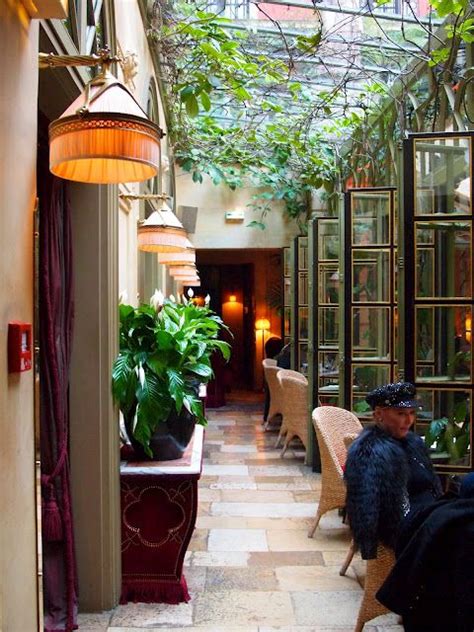 paris  vicki archer hotel costes   courtyard     time favorite hang outs