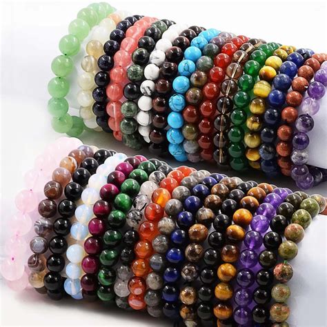 handmade natural gemstone  beads stretch bracelet bangle