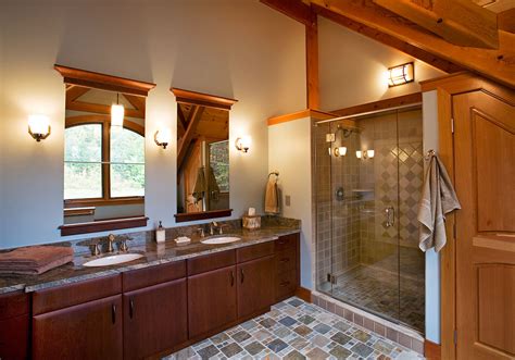 rustic contemporary bathrooms fit    timber frame home designs